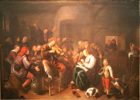 Fête rustique, vintage artwork by Jan Miense Molenaer, 12x8" (A4) Poster