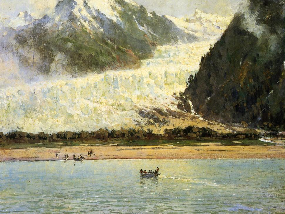 The Davidson Glacier, vintage artwork by Thomas Hill, 12x8" (A4) Poster