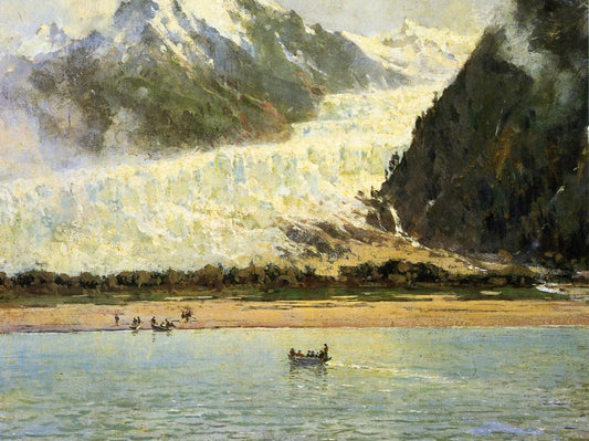 The Davidson Glacier, vintage artwork by Thomas Hill, 12x8" (A4) Poster