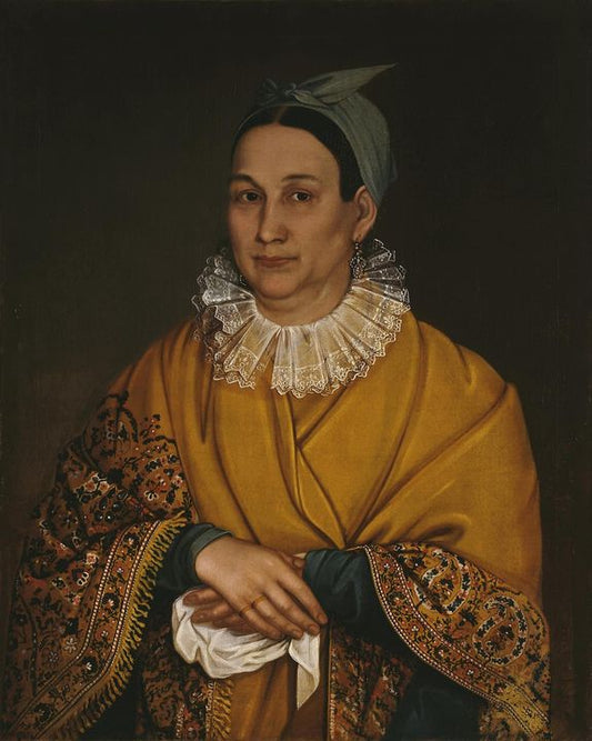 Portrait of a Merchant Wife, vintage artwork by Ivan Tarkhanov, 12x8" (A4) Poster