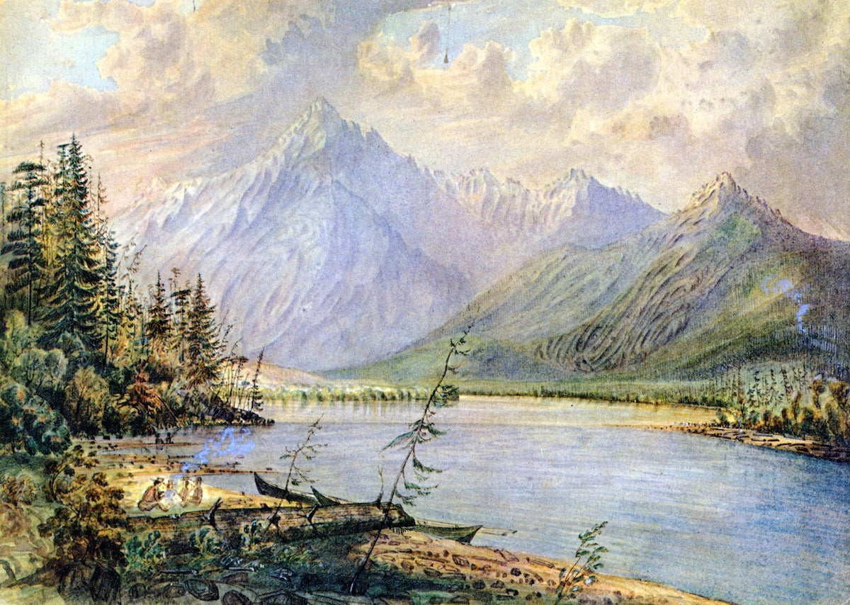 Fraser's [sic] River Camp, vintage artwork by James Madison Alden, 12x8" (A4) Poster