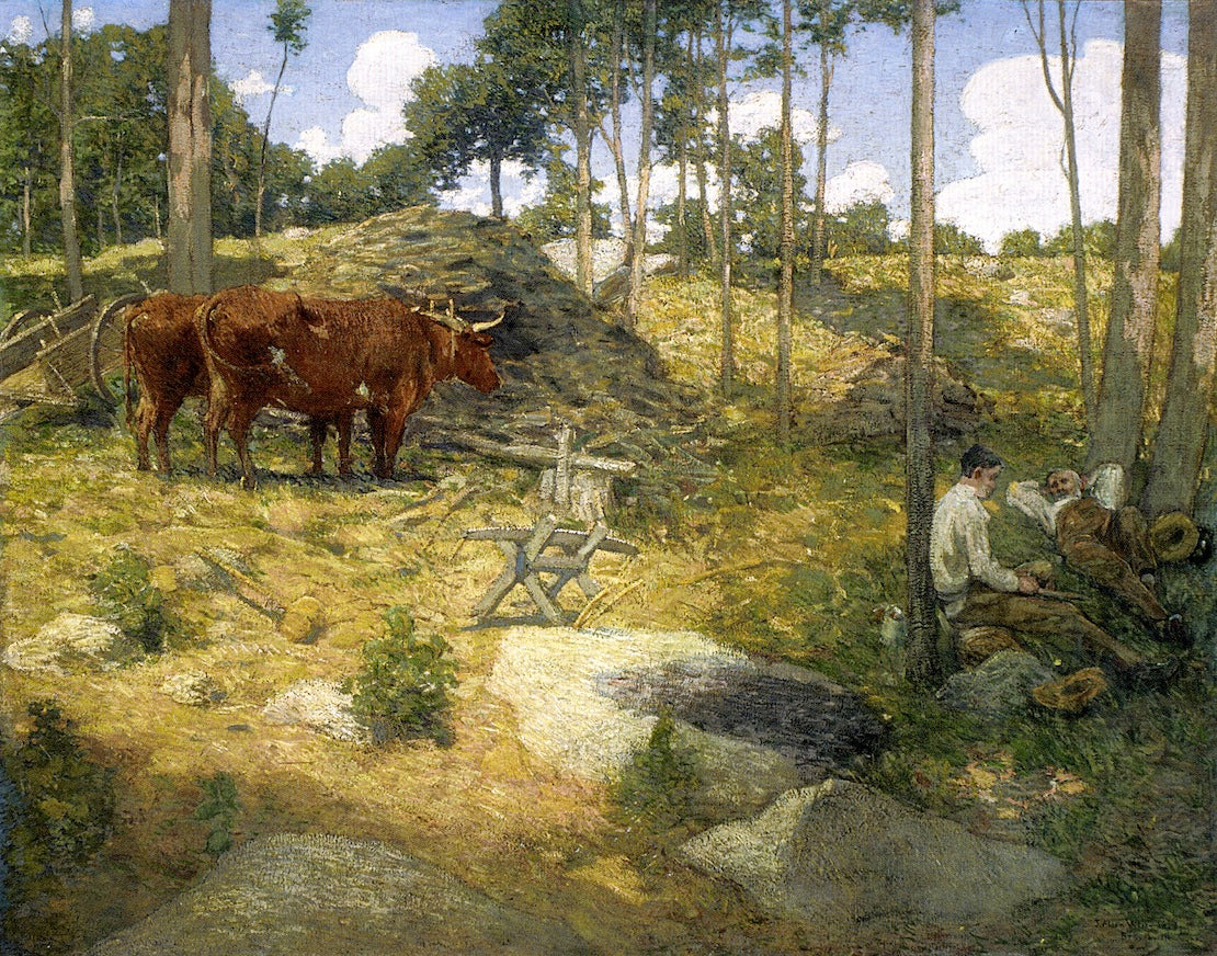 Midday Rest in New England, vintage artwork by Julian Alden Weir, 12x8" (A4) Poster