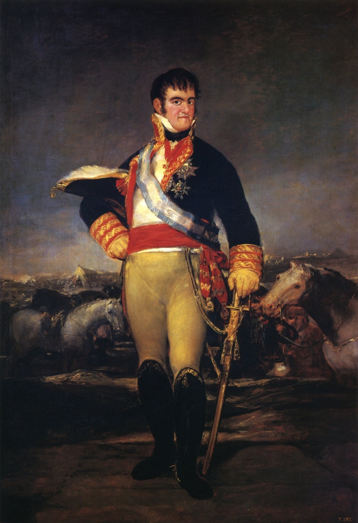 Fernando VII in an Encampment, vintage artwork by Francisco de Goya y Lucientes, 12x8" (A4) Poster