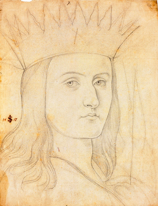 Head Portrait of a King, vintage artwork by Julius Schnorr von Carolsfeld, A3 (16x12") Poster Print