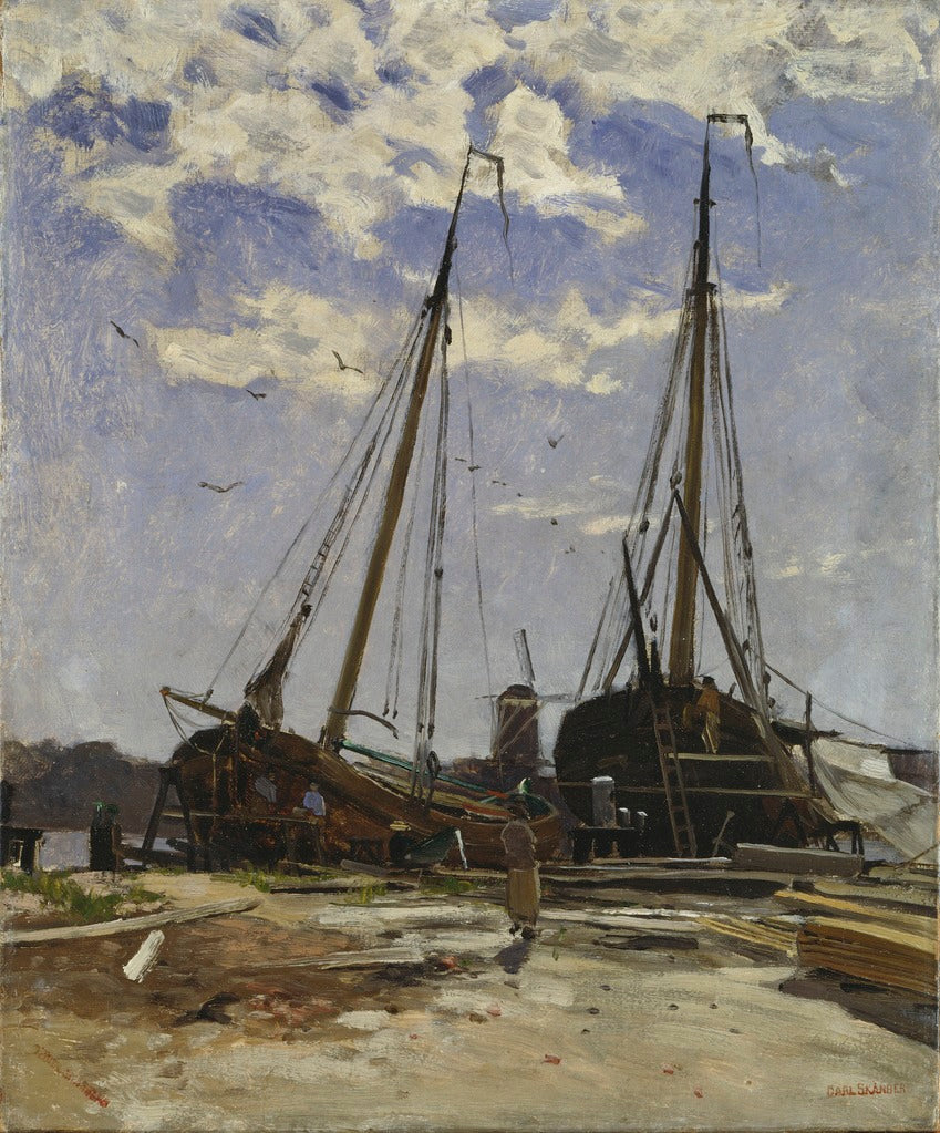 Study for Dordrecht Harbour by Carl Skanberg,A3(16x12")Poster