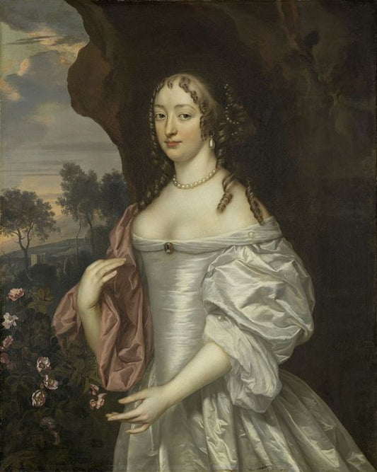 Portrait of Jacoba van Orliens, Wife of Jacob de Witte of Haamstede, vintage artwork by Jan Mijtens, 12x8" (A4) Poster