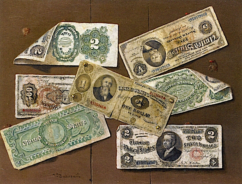 A Few Bills, vintage artwork by Victor Dubreuil, 12x8" (A4) Poster