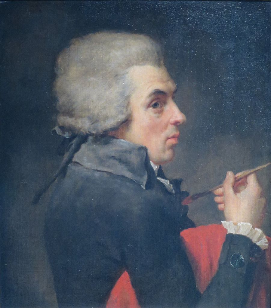 Portrait of Jacques-Louis David, vintage artwork by Antoine-Jean Gros, 12x8" (A4) Poster