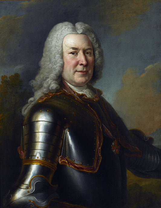 Portrait of Michał Fryderyk Czartoryski, vintage artwork by Louis de Silvestre, 12x8" (A4) Poster