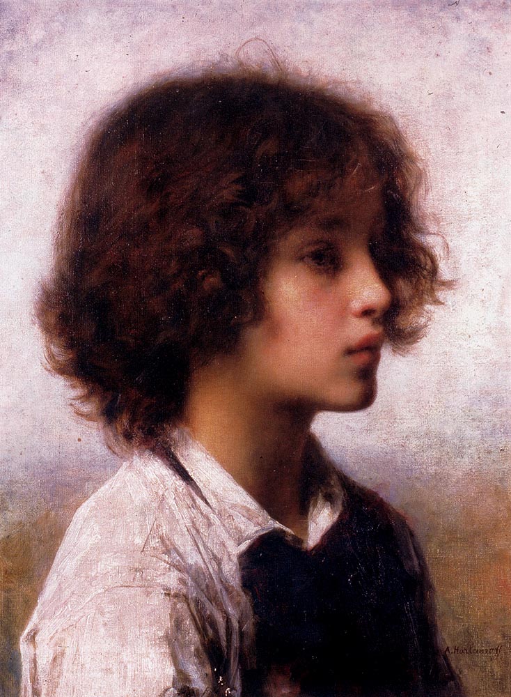 Faraway Thoughts, vintage artwork by Alexei Harlamoff, 12x8" (A4) Poster
