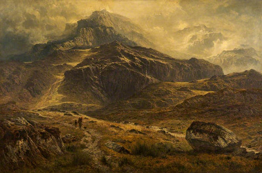Glyder Fawr, Snowdon Range, vintage artwork by Benjamin Williams Leader, 12x8" (A4) Poster