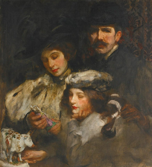 The Painter, His Wife and Daughter, vintage artwork by Sir James Jebusa Shannon, 12x8" (A4) Poster