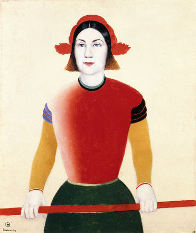 Girl with a Red Staff by Kasimir Malevich,16x12(A3) Poster