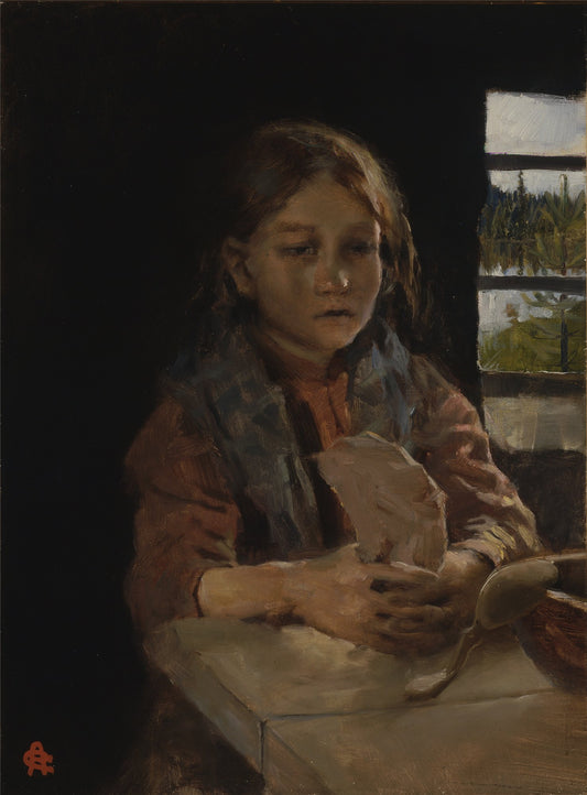 Girl Singing the Bark Bread Song by Akseli Gallen-Kallela,A3(16x12")Poster