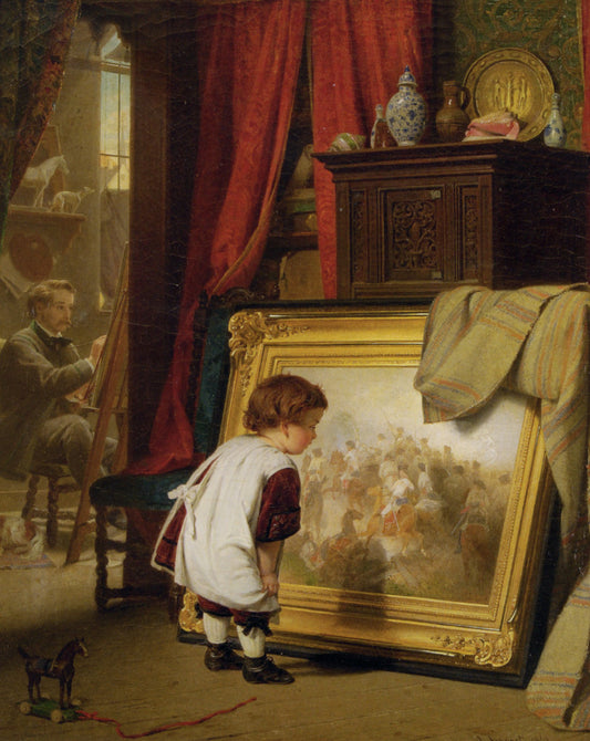 The Small Art Connoisseur, vintage artwork by August Friedrich Siegert, A3 (16x12") Poster Print
