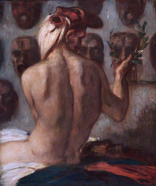 Choosing a Mask, vintage artwork by Charles S. Ricketts, 12x8" (A4) Poster