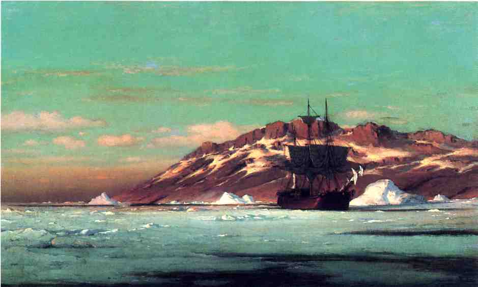 Arctic Scene, vintage artwork by William Bradford, 12x8" (A4) Poster