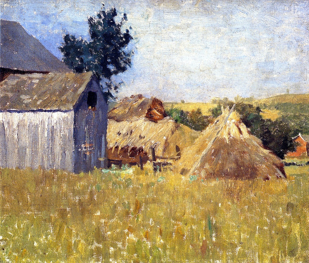 Gray Barn, vintage artwork by William Langson Lathrop, 12x8" (A4) Poster