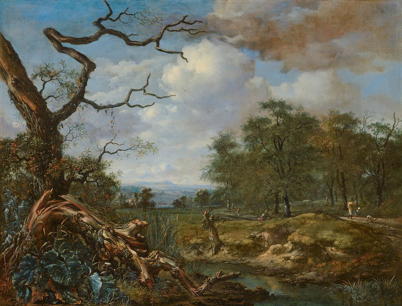 Landscape at the Edge of Woods, vintage artwork by Jan Wijnants, 12x8" (A4) Poster