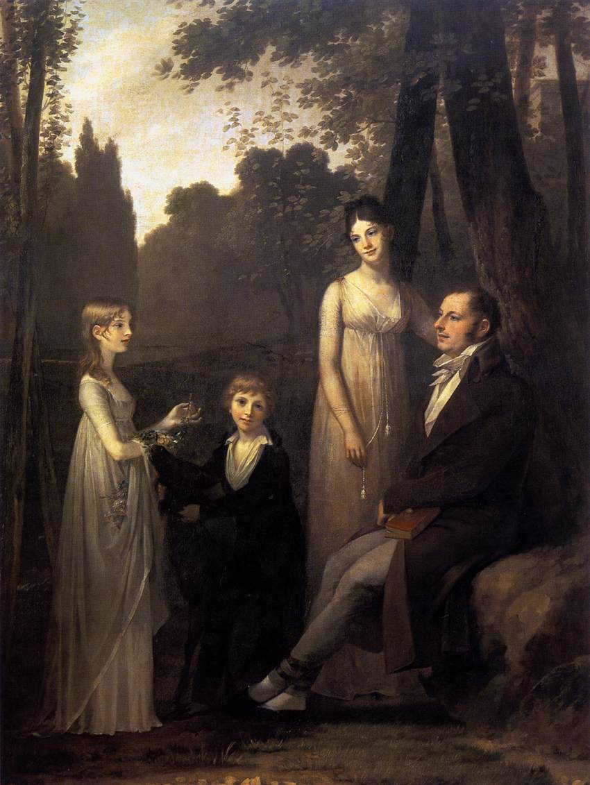 Rutger Jan Schimmelpenninck with his Wife and Children, vintage artwork by Pierre-Paul Prud'hon, 12x8" (A4) Poster
