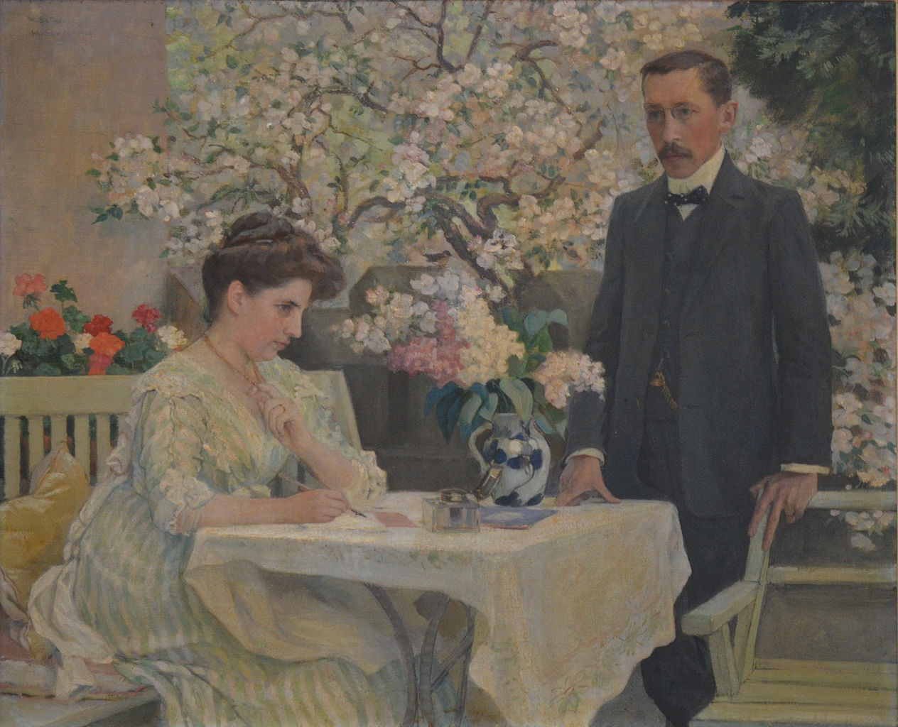 Portrait of Adèle and Rudolf von Tavel-Stettler, vintage artwork by Wilhelm Balmer, 12x8" (A4) Poster
