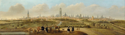 View on the city of Utrecht, vintage artwork by Joost Cornelisz. Droochsloot, 12x8" (A4) Poster