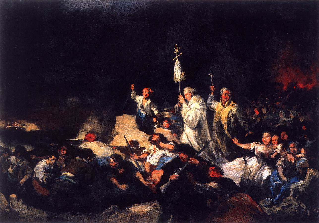 The Defence of Saragossa, vintage artwork by Eugenio Lucas Velazquez, A3 (16x12") Poster Print