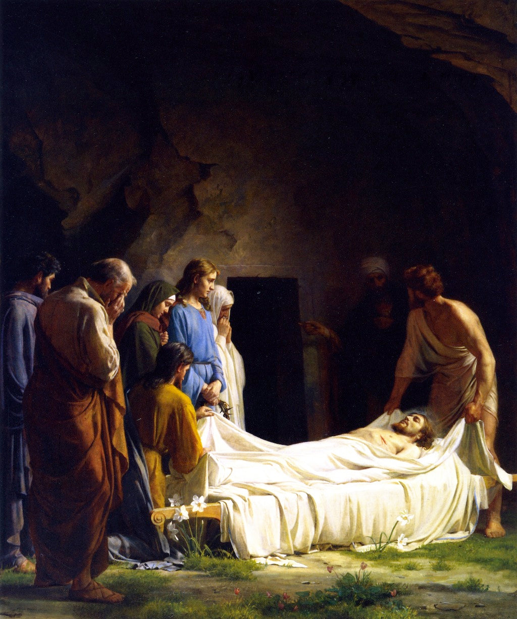 The Burial, vintage artwork by Carl Heinrich Bloch, 12x8" (A4) Poster