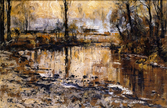 Autumn Evening on the Ilm, vintage artwork by Christian Rohlfs, 12x8" (A4) Poster