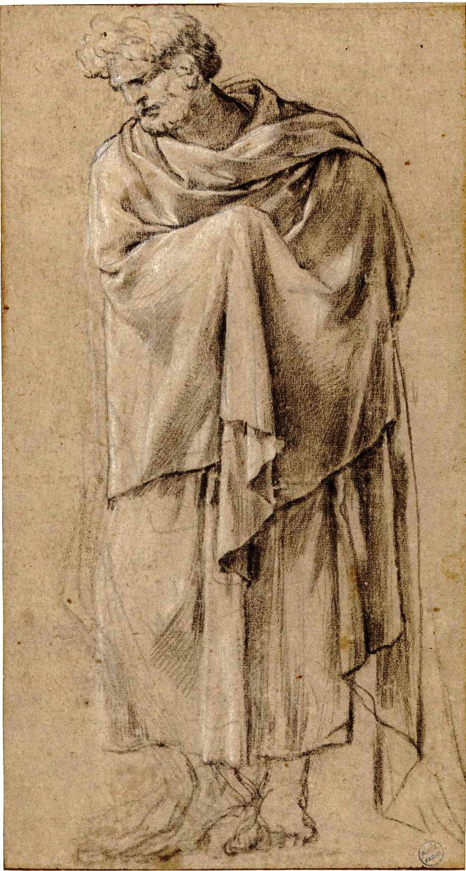 A Drapped Man, vintage artwork by Eustache Le Sueur, 12x8" (A4) Poster