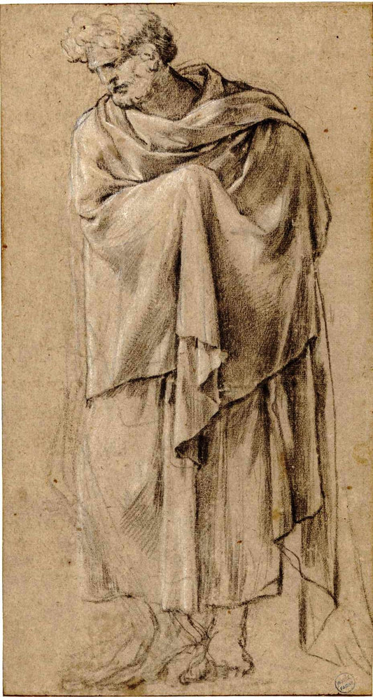 A Drapped Man, vintage artwork by Eustache Le Sueur, 12x8" (A4) Poster