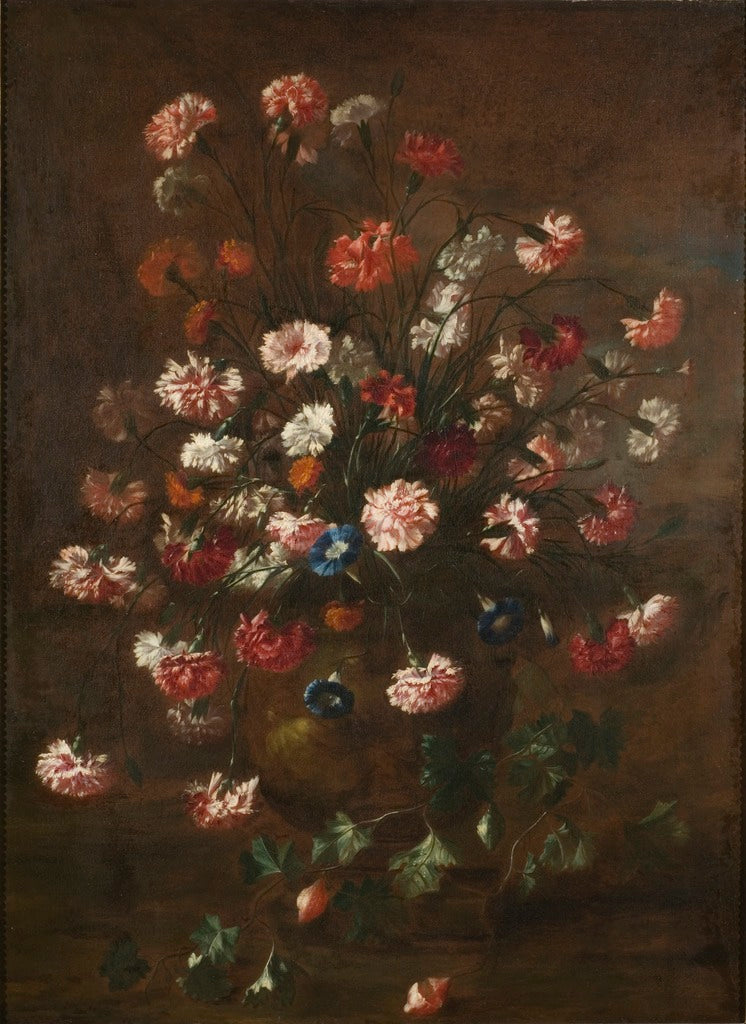 Carnations in an Urn, vintage artwork by Carel de Vogelaer, 12x8" (A4) Poster