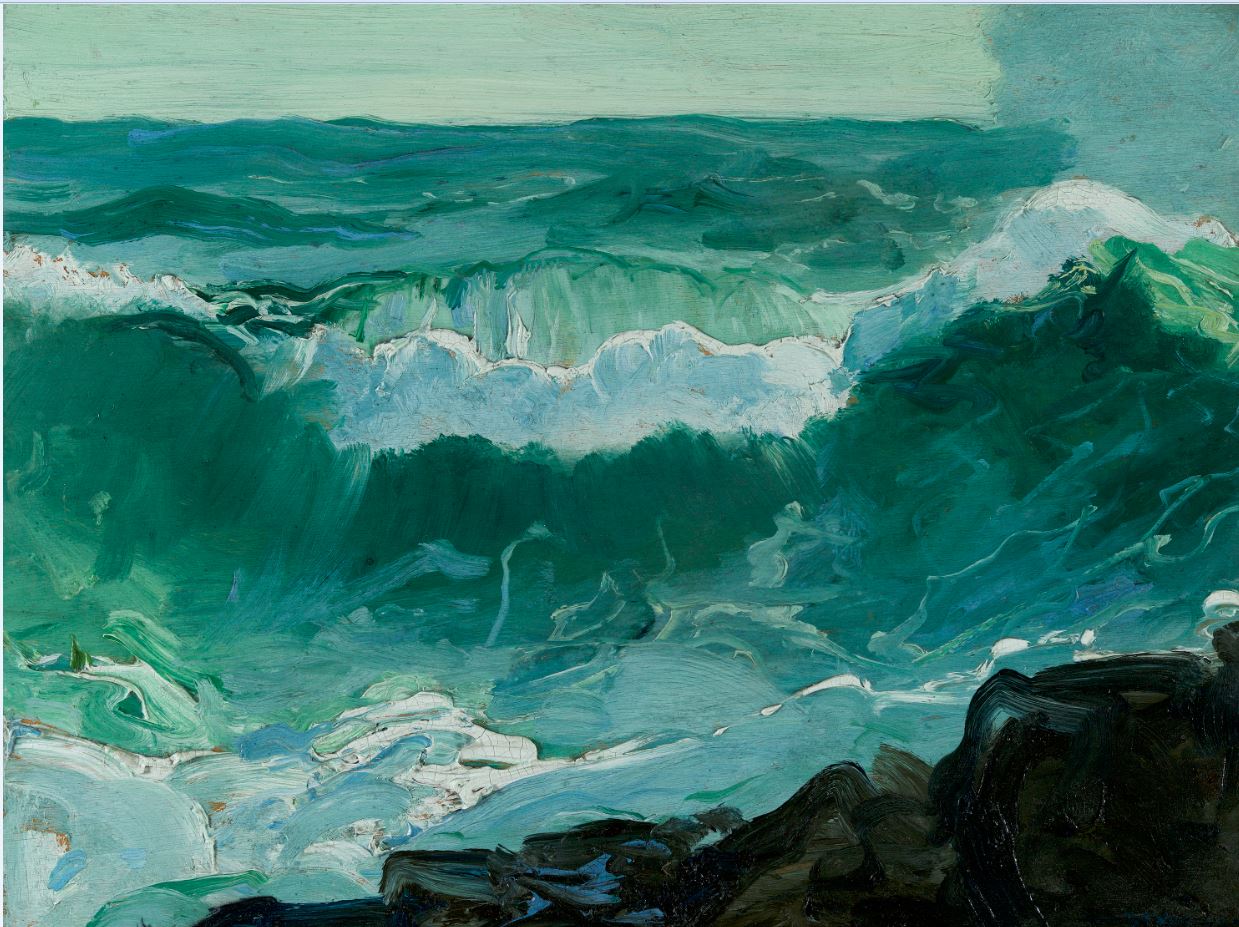 Crashing Waves, vintage artwork by George Wesley Bellows, 12x8" (A4) Poster