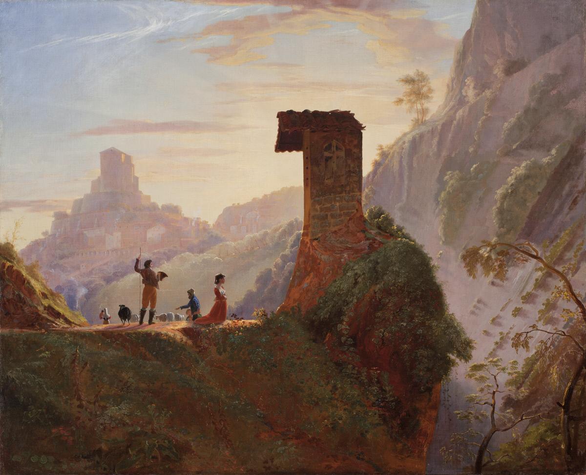 Chapel of the Virgin at Subiaco, vintage artwork by Samuel Morse, A3 (16x12") Poster Print