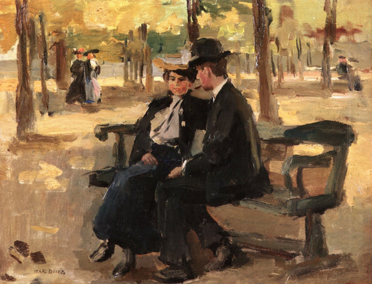 An Afternoon in the Bois de Boulogne, Paris, vintage artwork by Isaac Israels, 12x8" (A4) Poster