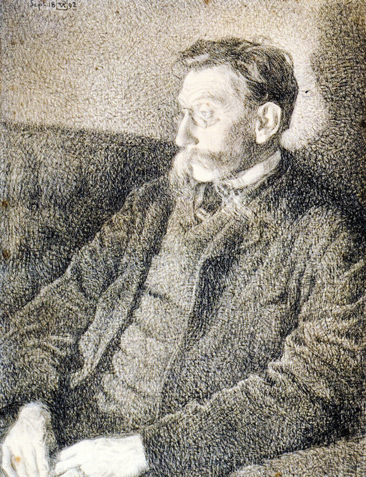 Emile Verhaeren in September 1892 at Hemiksem, vintage artwork by Theo van Rysselberghe, 12x8" (A4) Poster