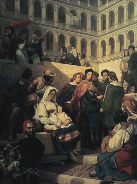 Raphael in the Vatican, vintage artwork by Horace Vernet, A3 (16x12") Poster Print