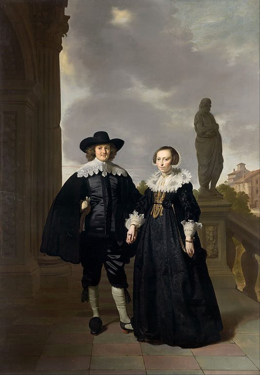 Frederick van Velthuysen and his wife, Josina, vintage artwork by Thomas de Keyser, 12x8" (A4) Poster