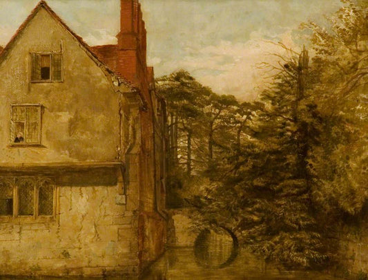 Baddesley Clinton, Warwickshire, vintage artwork by Charles Landseer, A3 (16x12") Poster Print