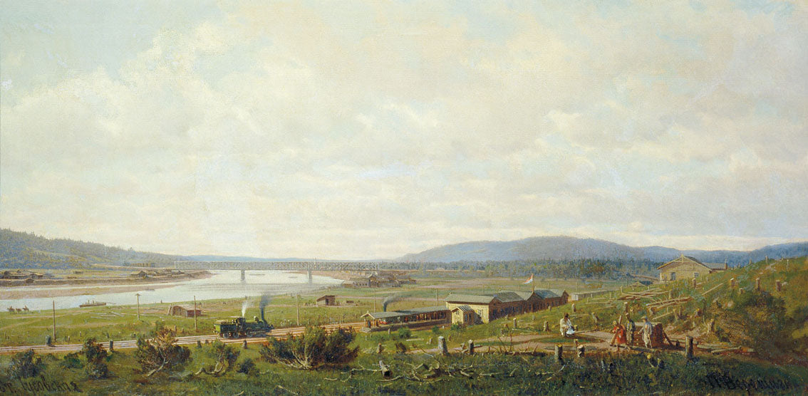 Chusovaya Station, Urals, vintage artwork by Piotr Petrovitsch Vereshchagin, 12x8" (A4) Poster