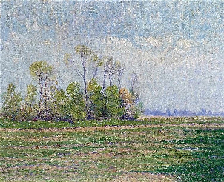 Wide Landscape near Knokke, vintage artwork by Paul Baum, 12x8" (A4) Poster