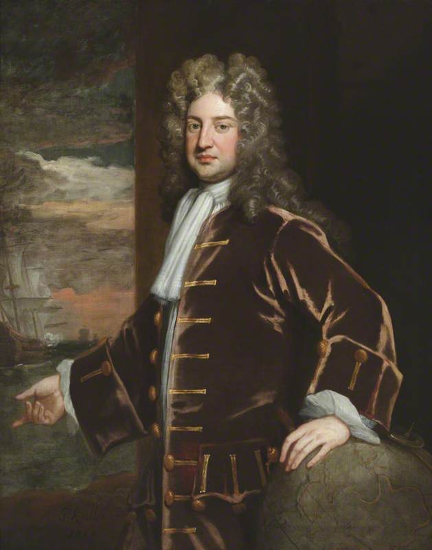 Admiral George Delaval, vintage artwork by Sir Godfrey Kneller, BT., 12x8" (A4) Poster