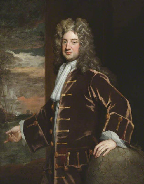 Admiral George Delaval, vintage artwork by Sir Godfrey Kneller, BT., v ...