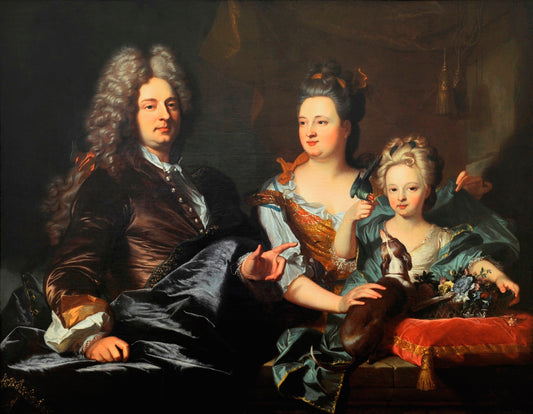 Jean le Juge and his Family (Perpignan), vintage artwork by Hyacinthe Rigaud, 12x8" (A4) Poster