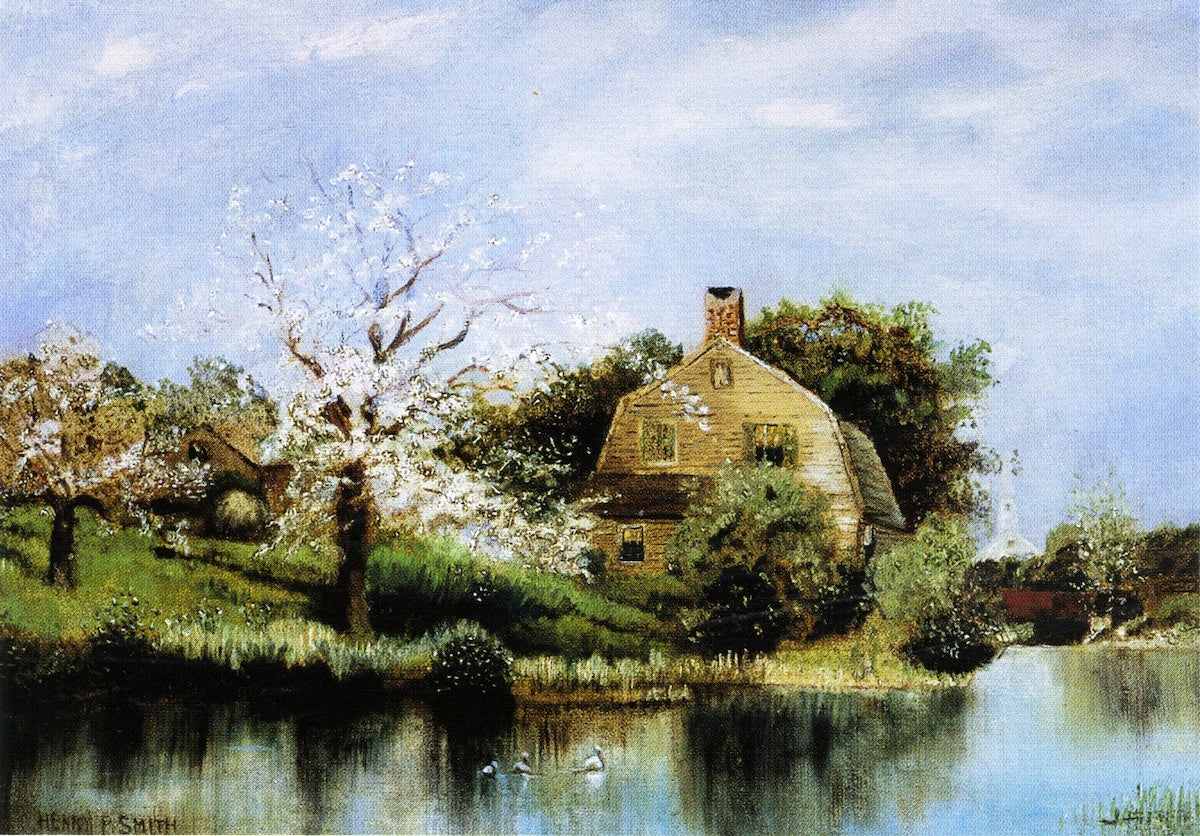 Apple Blossoms on the Pond by Henry Pember Smith,A3(16x12")Poster