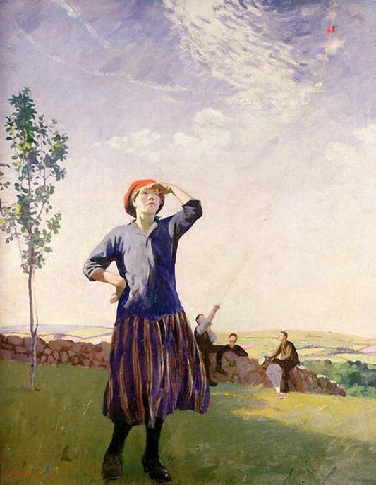The Kite Flyer by Harold Charles Francis Harvey,16x12(A3) Poster