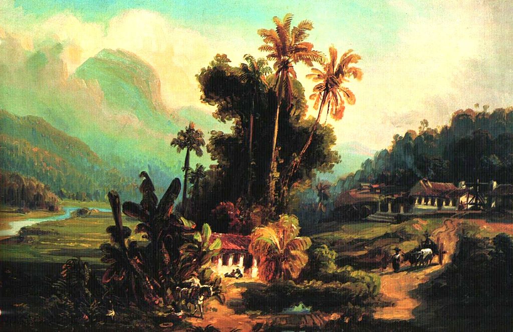 Sugar Hacienda de San Esteban near Puerto Cabello, vintage artwork by Ferdinand Konrad Bellermann, A3 (16x12") Poster Print