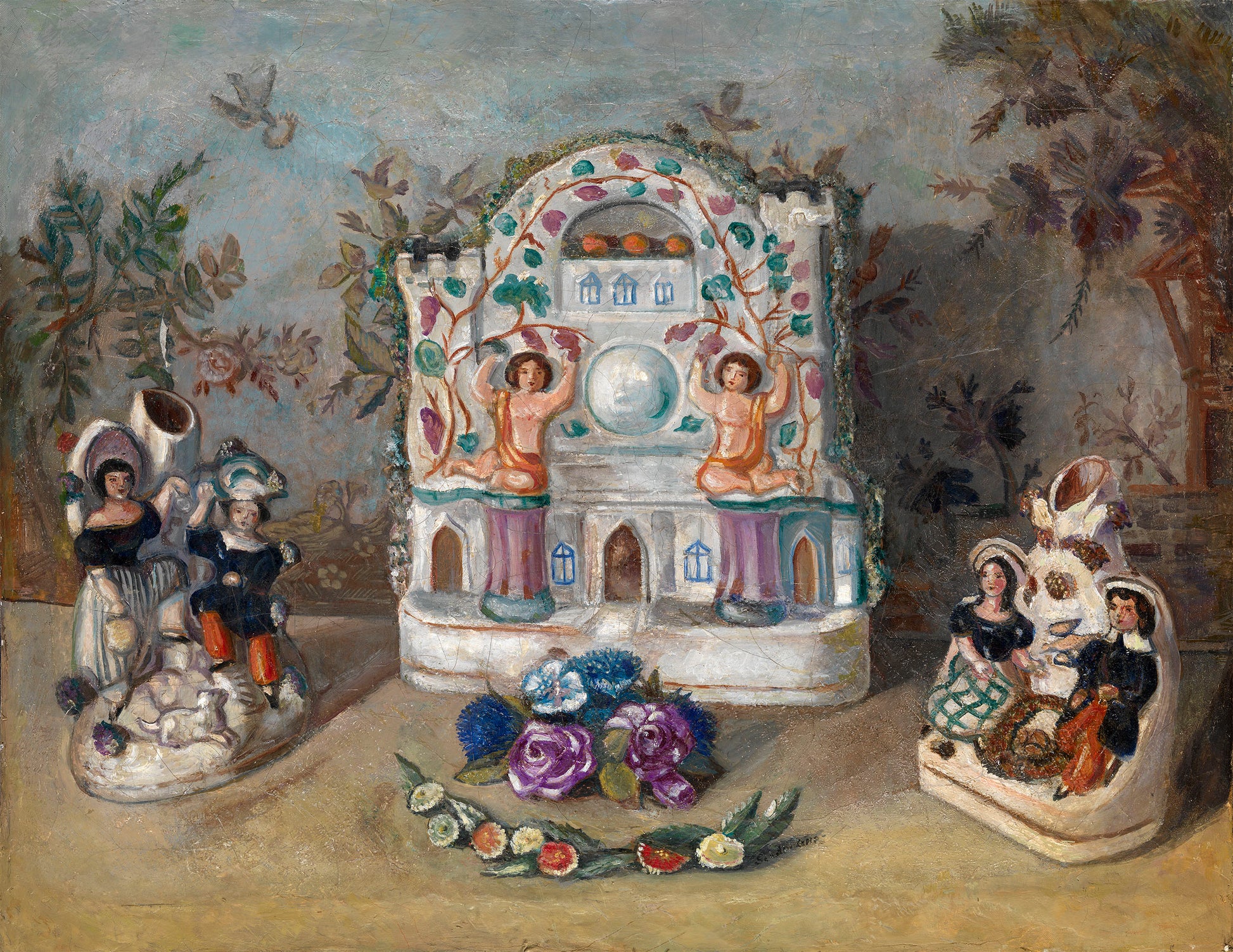 Still Life With Porcelain Figurines by Sergei Sudeikin,16x12(A3) Poster