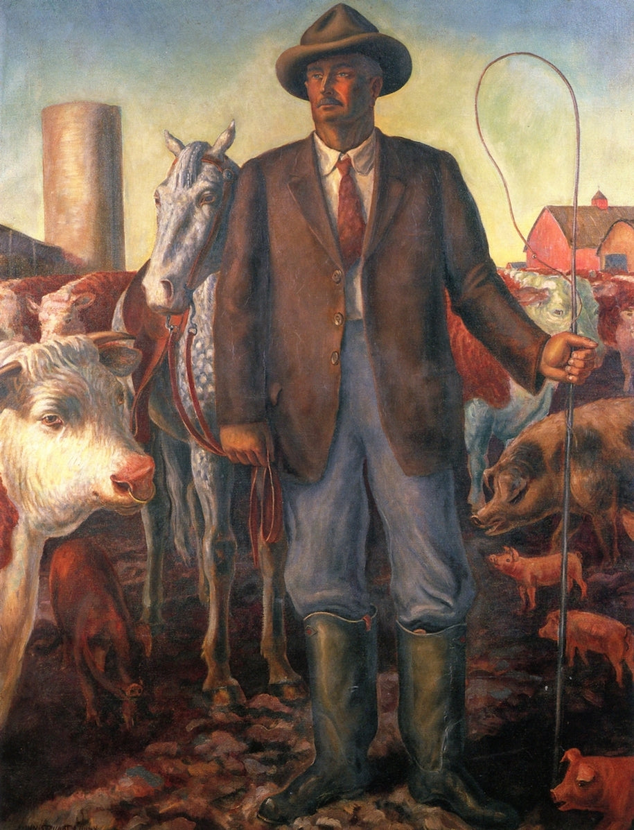 The Stockman, vintage artwork by John Steuart Curry, 12x8" (A4) Poster