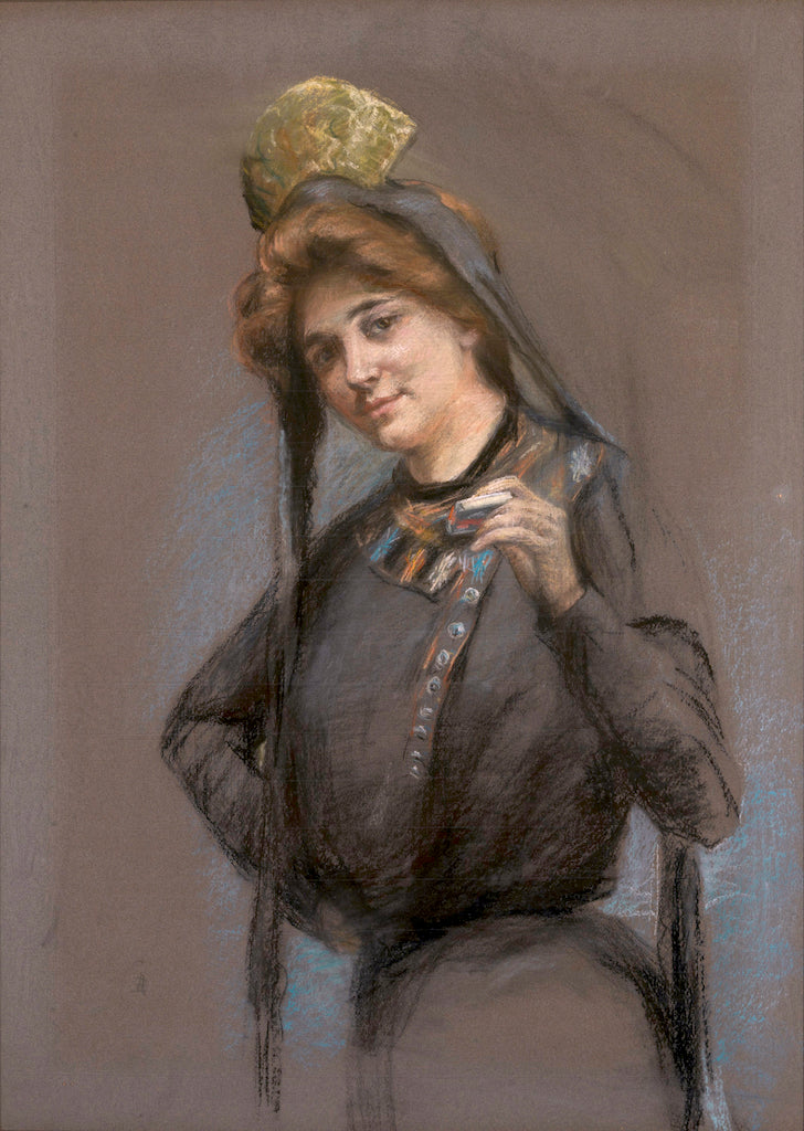Cigarette, vintage artwork by Alice Pike Barney, 12x8" (A4) Poster